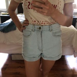 American apparel striped denim short